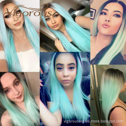 Glueless Cosplay Daily Non Lace Real Ombre Wholesale Price Halloween Cut For Girl Woman 28 Inch Synthetic Hair Extension Wigs